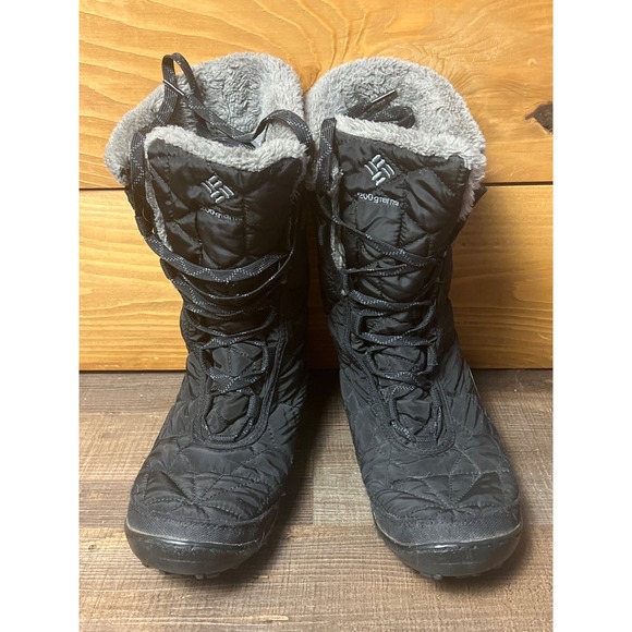 Columbia Waterproof Winter Snow Boots Black Faux Fur Lined 200g Warm Sz8 Warm - Picture 1 of 11